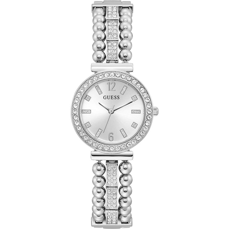 腕時計 ゲス GUESS GW0401L1 GUESS Ladies Dress Ball & Crystal 30mm Watch ? Silver-Tone Stainless Steel C