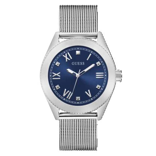 腕時計 ゲス GUESS GW0495G5 GUESS Men's 44mm Watch - Silver Tone Bracelet Silver Tone Case Blue Dial