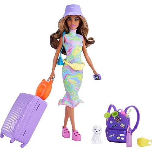 バービー バービー人形 HKB05 Barbie Doll and Accessories, Travel Set with Teresa Doll, Puppy and 10+