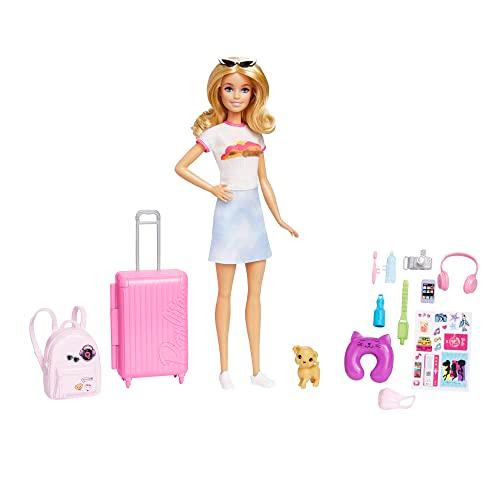 バービー バービー人形 HJY18 Barbie Doll \u0026 Accessories, Travel Set with Puppy and 10+ Pieces, Suitcas