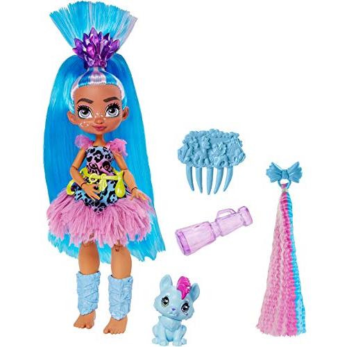 バービー バービー人形 GNM11 Cave Club Tella Doll (8 ? 10-inch, Blue Hair) Poseable Prehistoric Fas