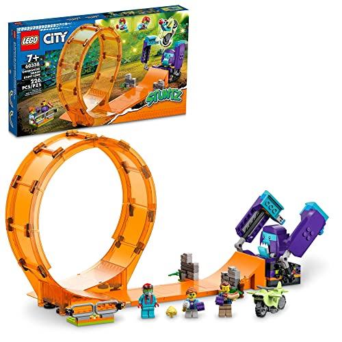レゴ 6379650 LEGO City Stuntz Smashing Chimpanzee Stunt Loop 60338 with Flywheel Toy Motorcycle， Ramp， Chimp