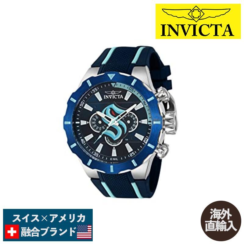 腕時計 インヴィクタ インビクタ 43190 Invicta NHL Seattle Kraken Men's Watch - 52mm. Blue. Light