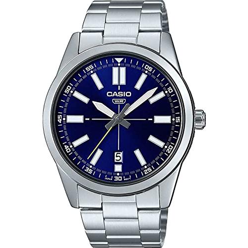 腕時計 カシオ メンズ MTP-VD02D-2E Casio MTP-VD02D-2E Men's Stainless Steel Blue Dial 3-Hand Analog Sp