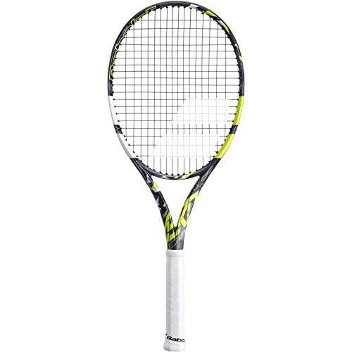 テニス ラケット 輸入 101491 Babolat Pure Aero Lite Tennis Racquet (4 1/8\" Grip) Strung with 16g White