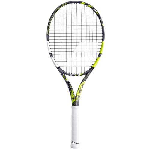 テニス ラケット 輸入 101488 Babolat Pure Aero Team Tennis Racquet - Strung with 16g White Syn Gut at