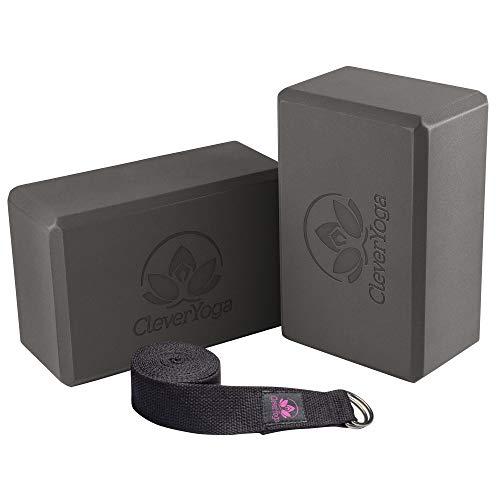 ヨガブロック フィットネス Clever Yoga Blocks \u0026 Strap - Lighweight Foam Yoga Blocks 2 Pack with 8ft
