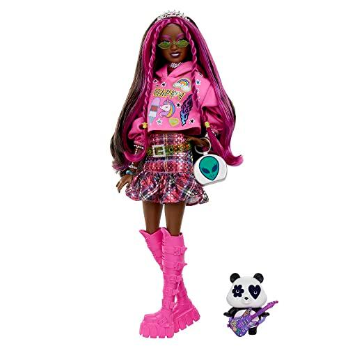 Barbie - バービー バービーあやつり人形 HKP93 Extra Doll \u0026 Accessories with Pink-Streaked Brunette Hair インチ Grap 着せかえ人形、抱き人形-人形