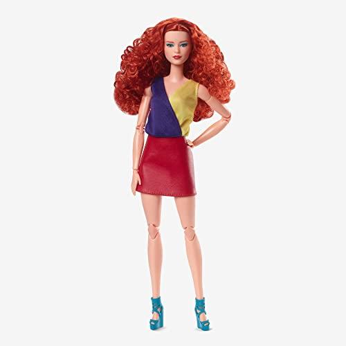 バービー バービー人形 HJW80 Barbie Looks Fashion Doll with Curly Red Hair Wearing Color Block Top \u0026