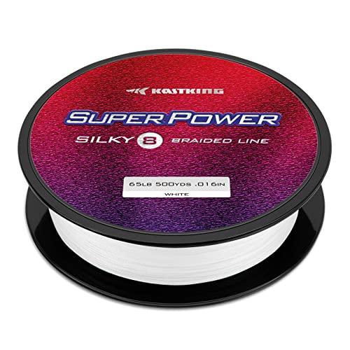 リール キャストキング 釣り道具 KastKing Superpower Silky8 Braided Fishing Line, White, 8 Strand,