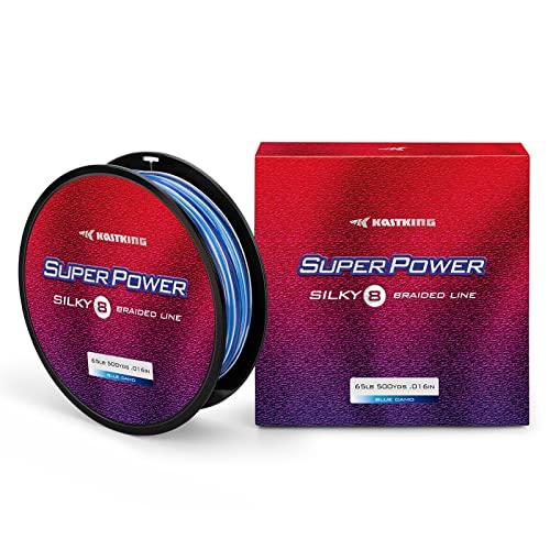 リール キャストキング 釣り道具 KastKing Superpower Silky8 Braided Fishing Line, Blue Camo, 8 Str