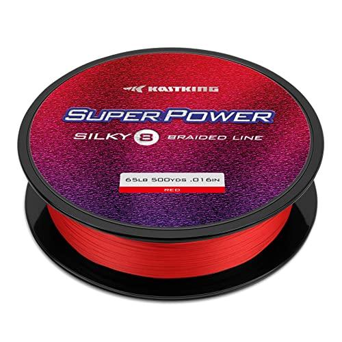 リール キャストキング 釣り道具 KastKing Superpower Silky8 Braided Fishing Line， Red， 8 Strands，