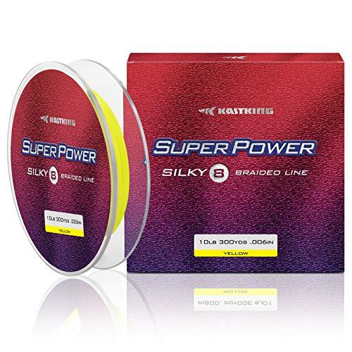 リール キャストキング 釣り道具 KastKing Superpower Silky8 Braided Fishing Line， Yellow， 8 Strand