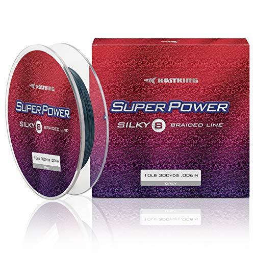 リール キャストキング 釣り道具 KastKing Superpower Silky8 Braided Fishing Line, Gray, 8 Strands,