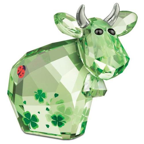 SWAROVSKI - スワロフスキー SWAROVSKI ラッキー・モー オブジェ 置物 1096750 グリーン【中古】 スワロフスキー SWAROVSKI ラッキー・モー オブジェ 置物