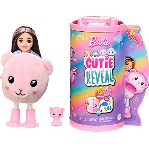 バービー バービー人形 HKR19 Barbie Chelsea Cutie Reveal Small Doll & Accessories， Brunette with Tedd