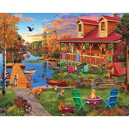 ジグソーパズル 海外製 アメリカ 1746PZ White Mountain 1000 Piece Jigsaw Puzzle Scenic Autumn Cabi