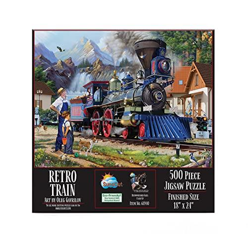 ジグソーパズル 海外製 アメリカ 61940 SUNSOUT INC - Retro Train - 500 pc Jigsaw Puzzle by Artist: