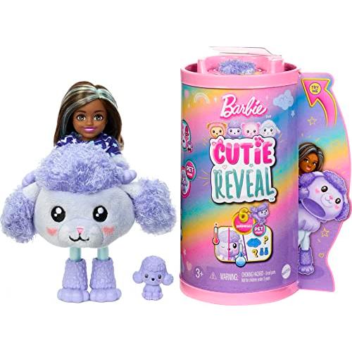 バービー バービー人形 HKR20 Barbie Cutie Reveal Chelsea Doll & Accessories, Poodle Plush Costume & 6
