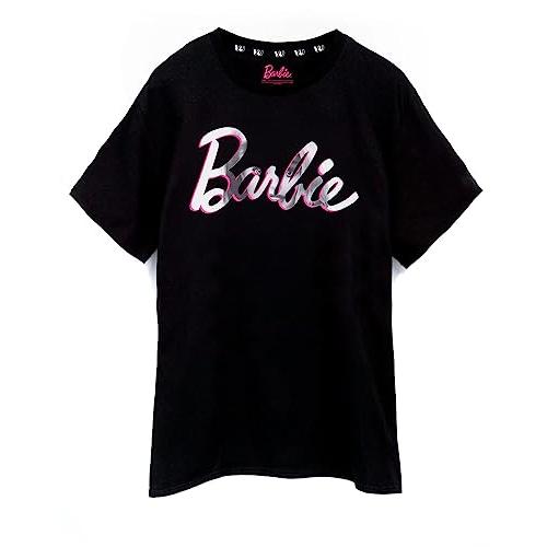 バービー バービー人形 vu-barbie-aw21 009 Barbie Womens Short Sleeve T-Shirt | Ladies Doll Classic Wh