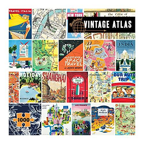 ジグソーパズル 海外製 アメリカ 19051 Re-Marks Vintage Atlas Puzzle， 1000-Piece Puzzle for All Ag