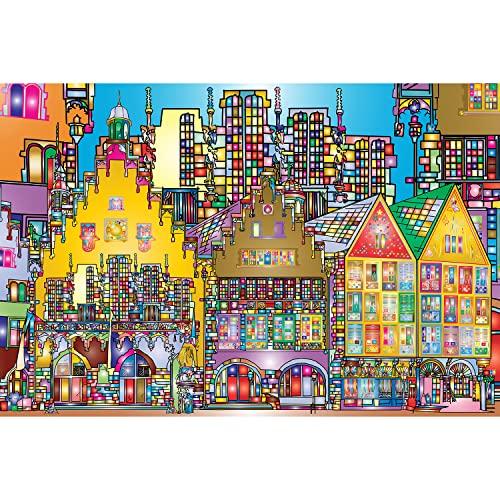 ジグソーパズル 海外製 アメリカ BG22802 Bgraamiens Puzzle-City Street-1000 Pieces Creative Colorf
