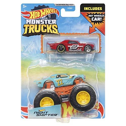 ホットウィール マテル ミニカー HDB93 Hot Wheels Monster Trucks Night Shifter + Bonus Car 2021 Di