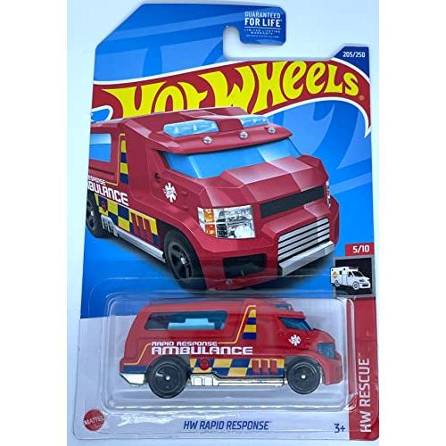 ホットウィール マテル ミニカー 5/10 Hot Wheels 2022 - HW Rapid Response - Red Ambulance 5/10 [6