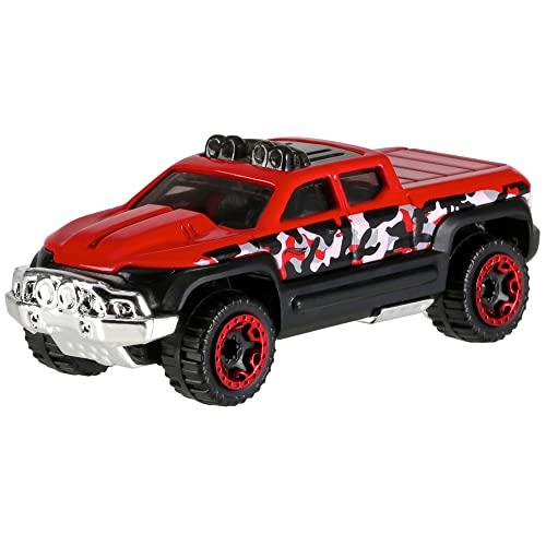 ホットウィール マテル ミニカー Hot Wheels Camouflage Truck Series - DWF47 ~ Red Off-Duty Pick-up 乗り物、ミニチュア-ゲーム、おもちゃ-おもちゃ