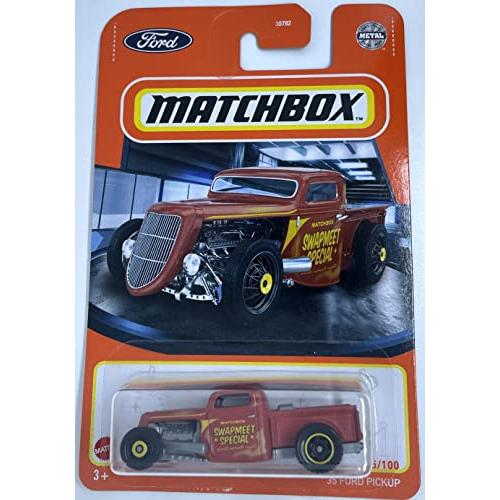 ホットウィール マテル ミニカー Matchbox - '35 Ford Pickup - Red/Brown Primer - 85/100 ゲーム、おもちゃ-乗り物、ミニチュア
