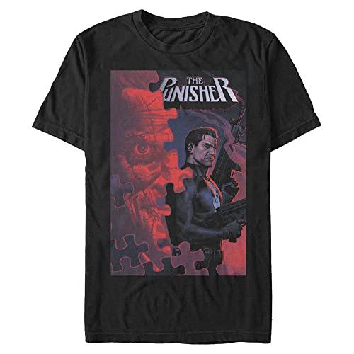 Tシャツ キャラクター ファッション MARV3261-20001007 Marvel Men's Big Punisher Puzzle, Black, La