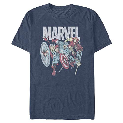 Tシャツ キャラクター ファッション MVCR0047-10001008 Marvel Retro Comic Lineup Brick Short Sleev