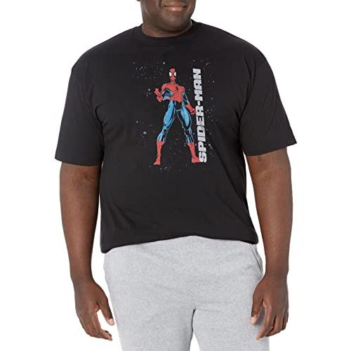 Tシャツ キャラクター ファッション MARV4008-20001007 Marvel Men's Big Spider-Man Pose, Black, XX