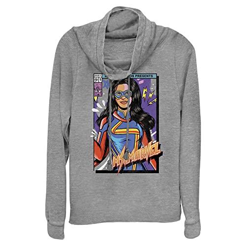 Tシャツ キャラクター ファッション MFMM0019-60046014 Marvel Ms Cover Women's Cowl Neck Long Slee