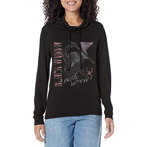 Tシャツ キャラクター ファッション MARL2047-60046014 Marvel Black Widow Retro Women's Cowl Neck