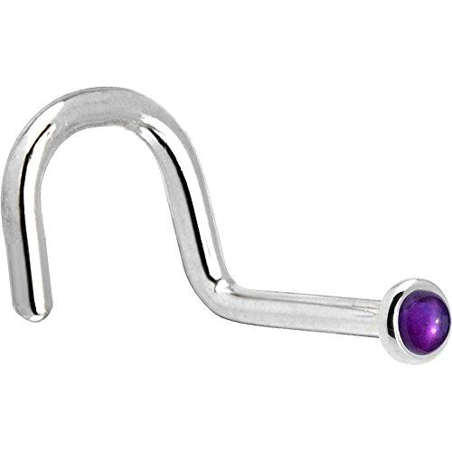 ボディキャンディー ピアス アメリカ G-458 Body Candy Solid 14k White Gold 2mm Genuine Amethyst