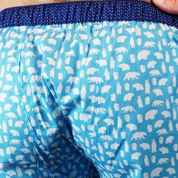 M サイズ 可愛いシロクマ コットントランクス Sixtine S プレゼントにも Virginie 薄手の綿100 パンツ 男性下着 ブルー 水色 動物園 Six Virginie2 Manifica 輸入下着のマニフィカ 通販 Yahoo ショッピング