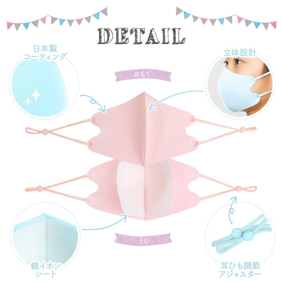 ハンドメイドインナーマスク子供用2枚 王冠柄とシルバースター接触冷感