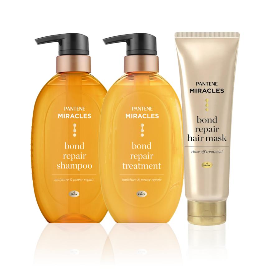 パンテーンミラクルズ ボンドリペア  3点セット モイスチャー＆パワーリペア シャンプー トリートメント ヘアマスク 【送料無料】 の商品画像