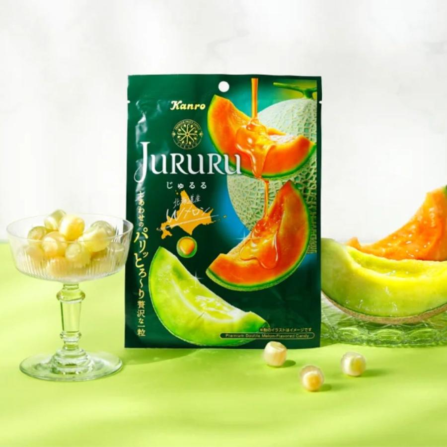 Kanro（カンロ） じゅるる Jururu 北海道産 ダブルメロン 60g 6袋