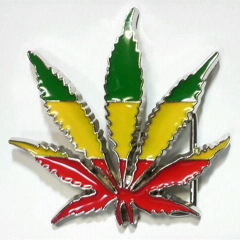 ベルト用バックル 葉っぱデザインラスタ マリファナ marijuana