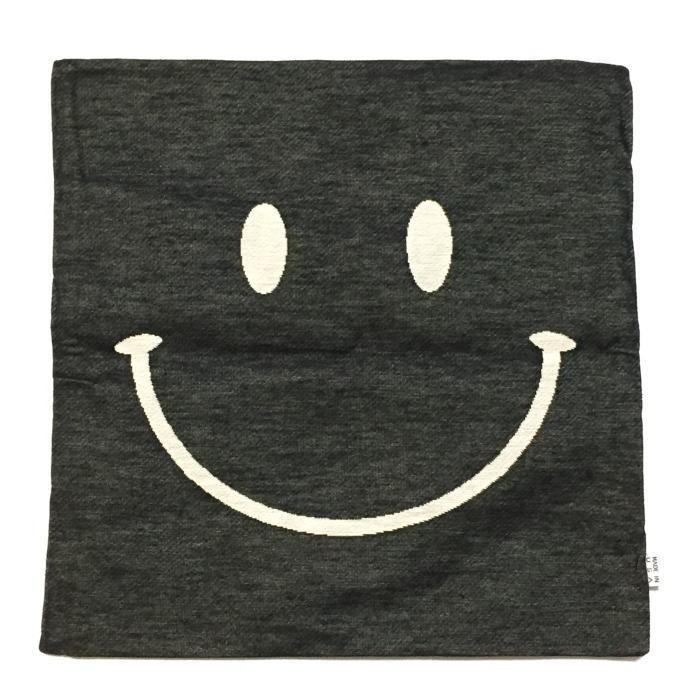 Made In Usa ナチュラル素材 スマイル クッションカバー インテリア ニコちゃんマーク ブラック Weavetec Cc Smile Cushioncoverblack Vespucci 通販 Yahoo ショッピング