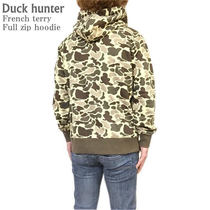 ハーターズ ハンタージャケット カモ柄 ダブルジップ 短丈 ダックハンター カモ カモフラ 裏パイル生地 裏毛パーカー ジップ