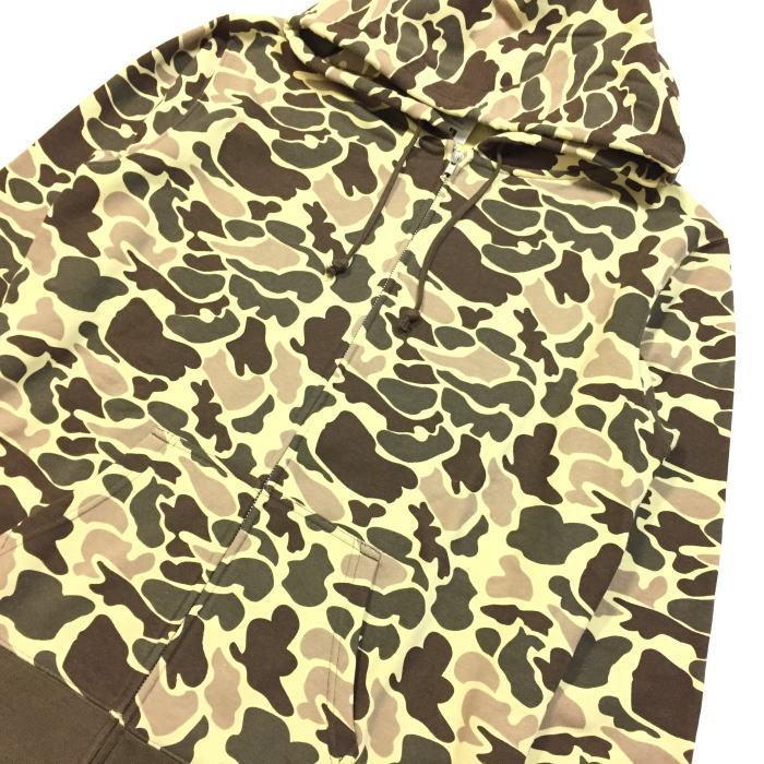 ダックハンター カモ カモフラ 裏パイル生地 裏毛パーカー ジップ