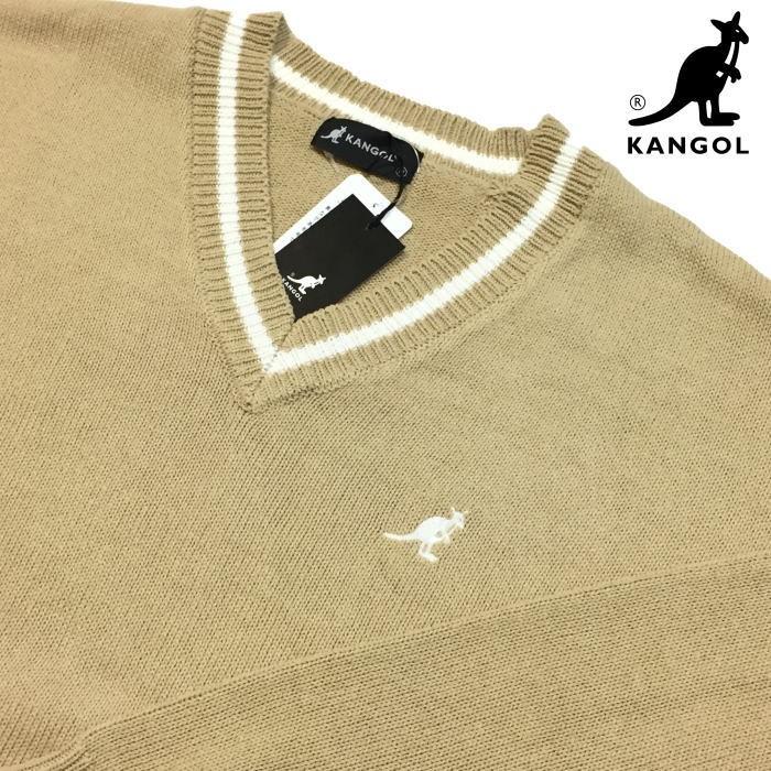 Kangol カンゴール 胸刺繍ロゴ チルデン ニット チルデンセーター ベージュ Vネック ドロップショルダー メンズ レディース ユニセックス Kangol Tilden Swtbe Vespucci 通販 Yahoo ショッピング