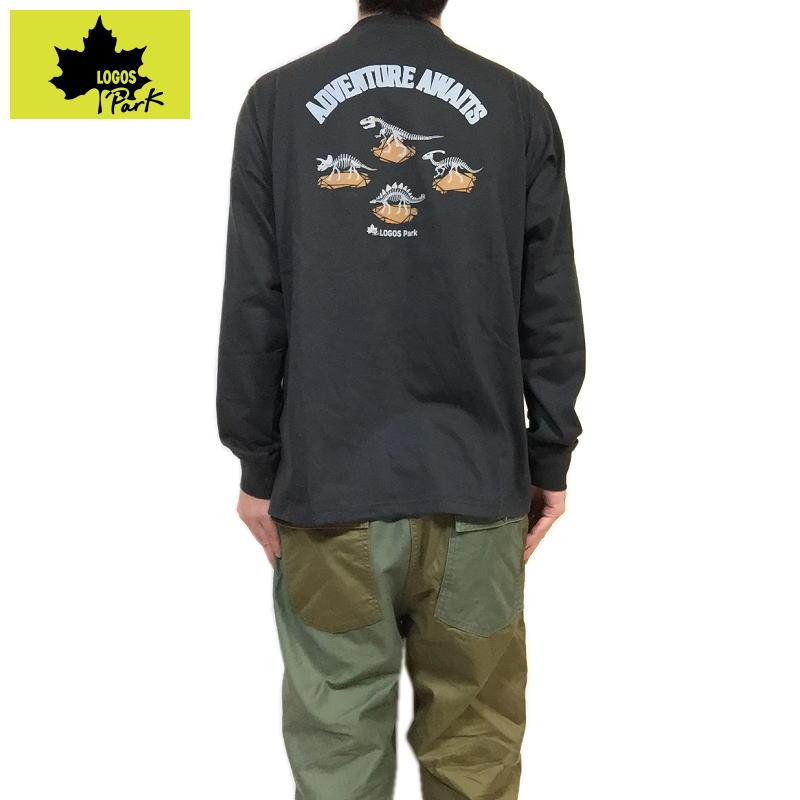 LOGOS ロゴス Tシャツ 長袖Tシャツ LOGOS Park ロゴスパーク 恐竜 化石 バックプリント ロンT ユニセックス アウトドア キャンプ ストリート タウンユース | LOGOS | 08