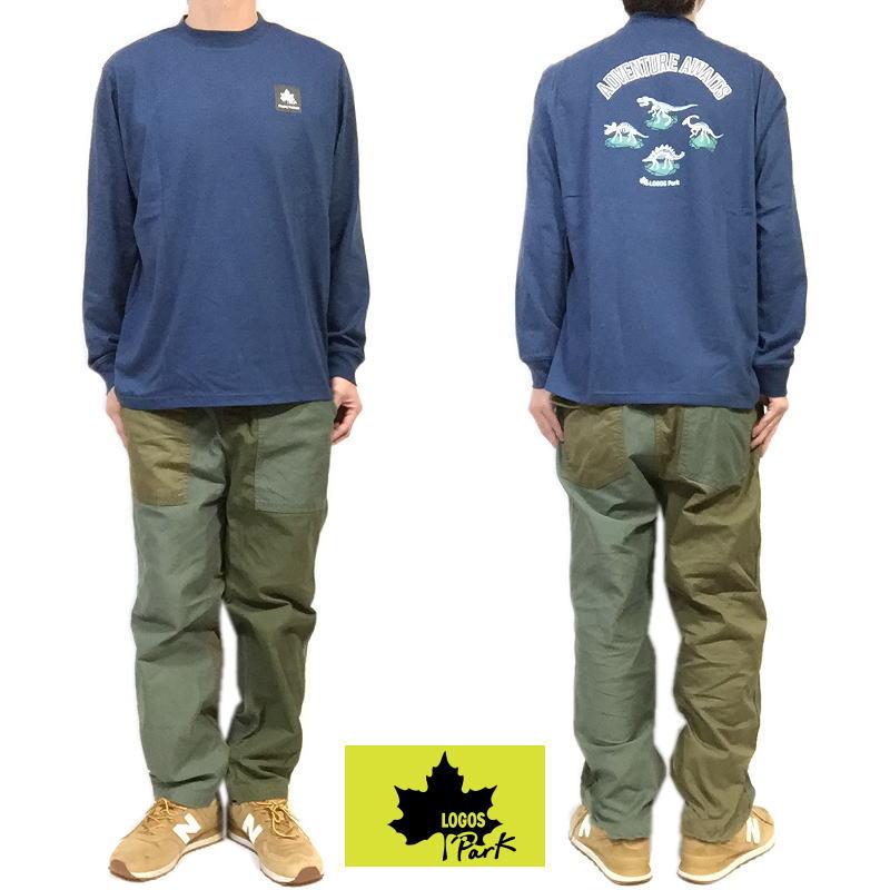 LOGOS ロゴス Tシャツ 長袖Tシャツ LOGOS Park ロゴスパーク 恐竜 化石 バックプリント ロンT ユニセックス アウトドア キャンプ ストリート タウンユース | LOGOS | 01