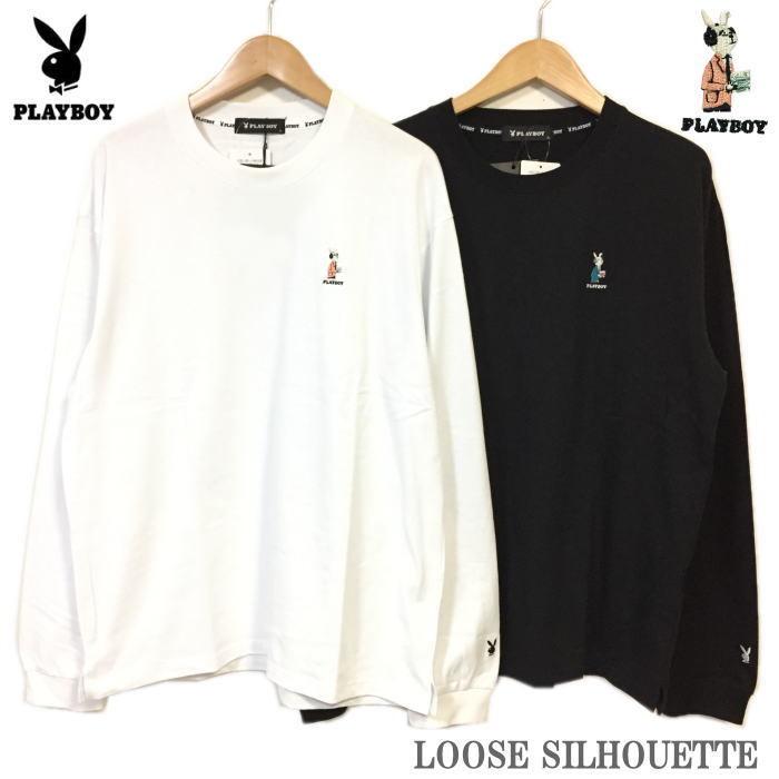 PLAYBOY（プレイボーイ） ワンポイント刺繍 ルーズシルエット ロンT
