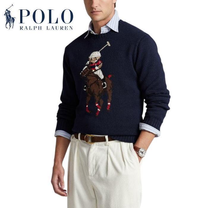 186005 POLO RALPH LAUREN ポロ・ラルフローレン プルオーバーニット ポロベア M ブラック メンズ [260130HM110391] 186005 POLO RALPH LAUREN ポロ・ラルフローレン プルオーバーニット