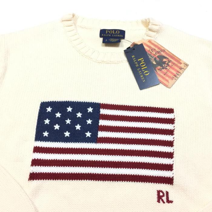 大人気✨ポロラルフローレン　星条旗　コットンニット アイコニックフラッグセーター POLO RALPH LAUREN（ポロ ラルフ ローレン）の「アイコニック